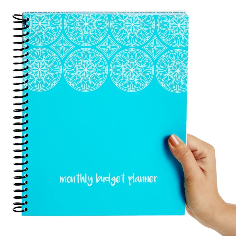Paper Junkie Budget Planner 2025-8 x 10 In, Blue - Expense Tracker Notebook - Bill Organizer with 24 Pockets - Image 4